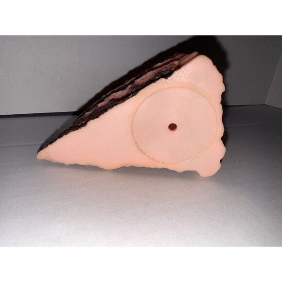 MTC 1987 VTG Play Pretend Food Dessert Chocolate Cake Slice Pink Frosting Prop - Picture 3 of 7